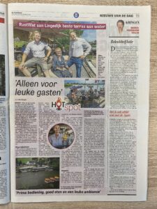 Rustwat in de Telegraaf